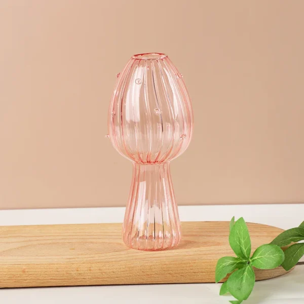 Transparent Jelly Color Mushroom Glass Vase Aromatherapy Bottle Home Small Vase Hydroponic Flower Pot Simple Table Decoration - Image 8
