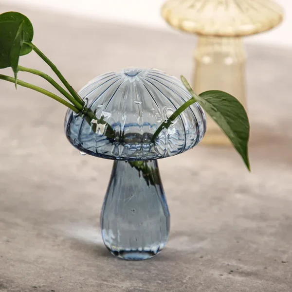 Transparent Jelly Color Mushroom Glass Vase Aromatherapy Bottle Home Small Vase Hydroponic Flower Pot Simple Table Decoration - Image 10