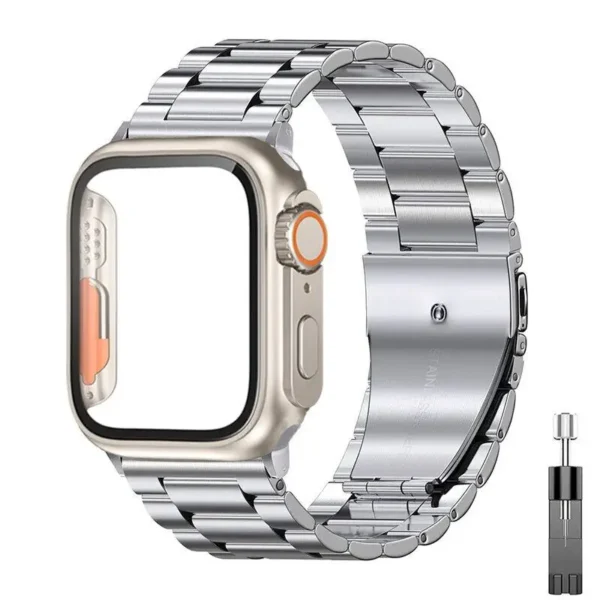 Stainless Steel Strap For Apple Watch Band 45mm 41mm 40mm 44mm Metal Correa Bracelet i Watch 7 6 5 SE 8 Case Change to Ultra - Image 9