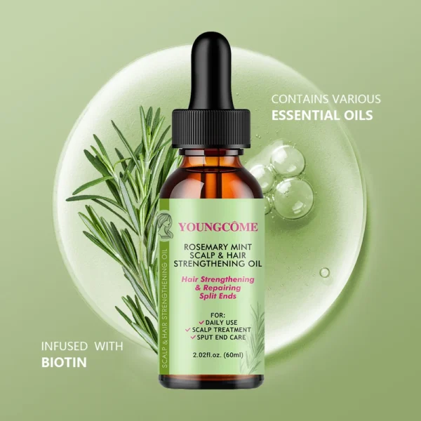 Rosemary Mint Hair Growth Oil Preventing Hair Dryness Split Moisturizing Gentle Nourishing Soft Glossy Organics Hair Care Oil - Image 4
