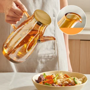 1000ml Oil Bottle Kitchen Glass Oil Pot Large Capacity Leak-Proof Pour Soy Vinegar Tank Oil Dispenser Kitchen Tools