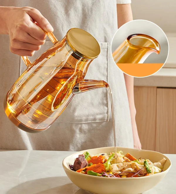 1000ml Oil Bottle Kitchen Glass Oil Pot Large Capacity Leak-Proof Pour Soy Vinegar Tank Oil Dispenser Kitchen Tools