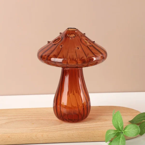 Transparent Jelly Color Mushroom Glass Vase Aromatherapy Bottle Home Small Vase Hydroponic Flower Pot Simple Table Decoration - Image 5