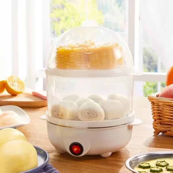 220V Multifunctional Electric Egg Boiler Double Layers Egg Cooker Mini Steamer Poacher Kitchen Cooking Breakfast Machine - Image 2