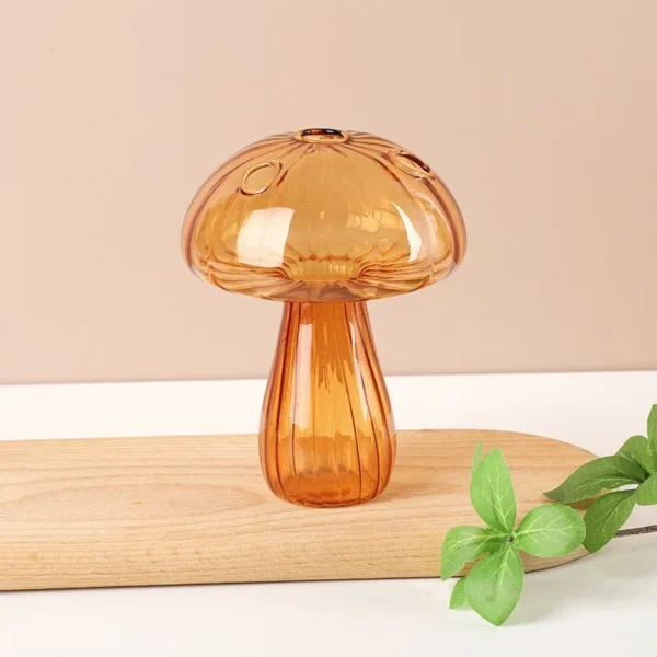 Transparent Jelly Color Mushroom Glass Vase Aromatherapy Bottle Home Small Vase Hydroponic Flower Pot Simple Table Decoration - Image 4