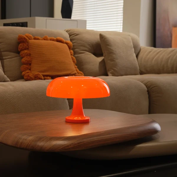 Mushroom table lamp minimalist modern bedroom bedside lamp Danish designer orange decorative table lamp - Image 13