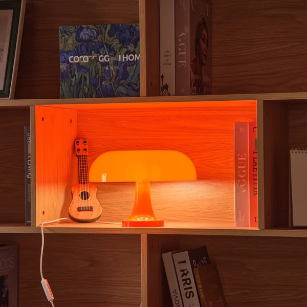 Mushroom table lamp minimalist modern bedroom bedside lamp Danish designer orange decorative table lamp - Image 12