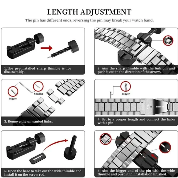 Stainless Steel Strap For Apple Watch Band 45mm 41mm 40mm 44mm Metal Correa Bracelet i Watch 7 6 5 SE 8 Case Change to Ultra - Image 6