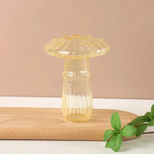 Transparent Jelly Color Mushroom Glass Vase Aromatherapy Bottle Home Small Vase Hydroponic Flower Pot Simple Table Decoration - Image 6