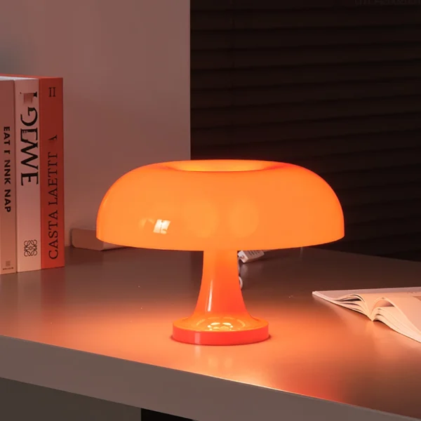 Mushroom table lamp minimalist modern bedroom bedside lamp Danish designer orange decorative table lamp - Image 9