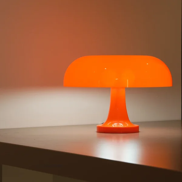 Mushroom table lamp minimalist modern bedroom bedside lamp Danish designer orange decorative table lamp - Image 4