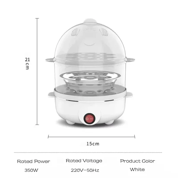 220V Multifunctional Electric Egg Boiler Double Layers Egg Cooker Mini Steamer Poacher Kitchen Cooking Breakfast Machine - Image 6