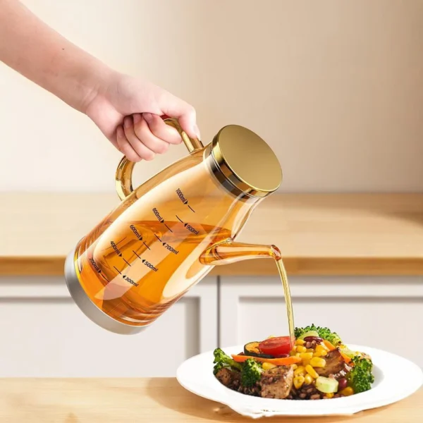 1000ml Oil Bottle Kitchen Glass Oil Pot Large Capacity Leak-Proof Pour Soy Vinegar Tank Oil Dispenser Kitchen Tools - Image 2