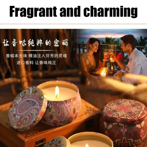 Gbbma A box of 3 notes Scented candles Use natural dried flowers candles For indoor aromatherapy - Image 6