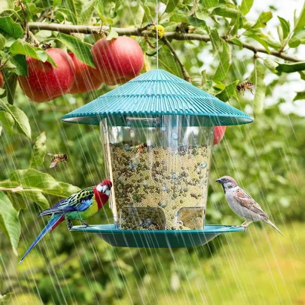 Bird Feeder Automatic Foot Feeding Tool Outdoor Bird Feeder Hanging Nut Feeding Multiple Hole Dispenser Holder Food Container - Image 5