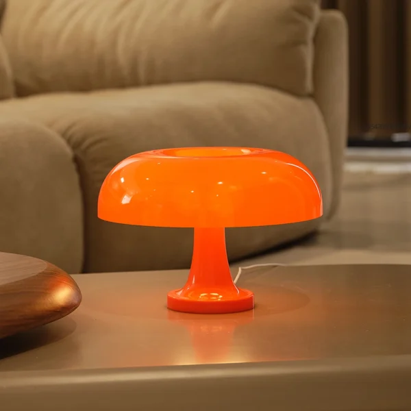 Mushroom table lamp minimalist modern bedroom bedside lamp Danish designer orange decorative table lamp - Image 3