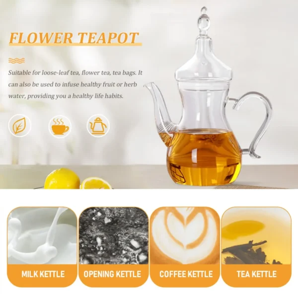 1L Turkish Coffee Pot,Borosilicate Glass Cup,Cold Brew Coffee Maker,Heat-resistant,Brew Teapot,Drink Pitcher for Home Restaurant - Image 3