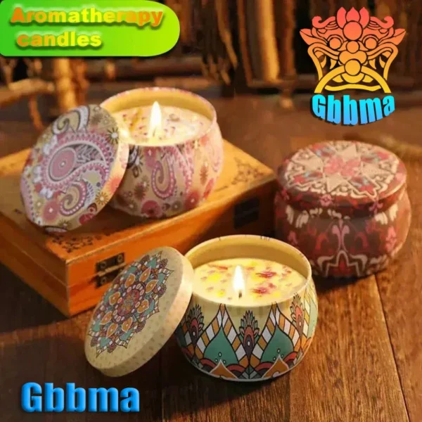 Gbbma A box of 3 notes Scented candles Use natural dried flowers candles For indoor aromatherapy