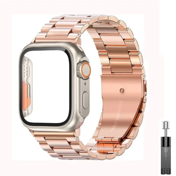 Stainless Steel Strap For Apple Watch Band 45mm 41mm 40mm 44mm Metal Correa Bracelet i Watch 7 6 5 SE 8 Case Change to Ultra - Image 11