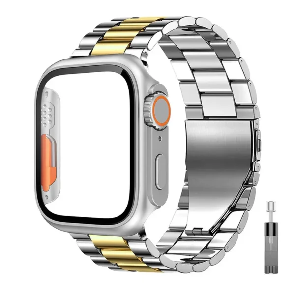 Stainless Steel Strap For Apple Watch Band 45mm 41mm 40mm 44mm Metal Correa Bracelet i Watch 7 6 5 SE 8 Case Change to Ultra - Image 15