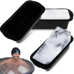 6Pc Big Ice Tray Mold Giant Large Food Grade Silicone Ice Cube Square Ice Cube Maker Container Durable Ice Bath Chiller for Home