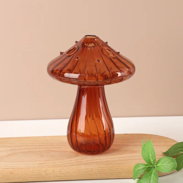 Transparent Jelly Color Mushroom Glass Vase Aromatherapy Bottle Home Small Vase Hydroponic Flower Pot Simple Table Decoration - Image 7