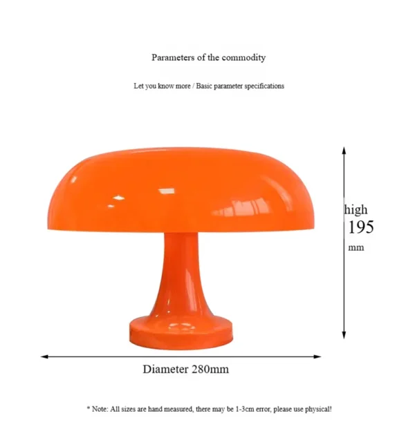 Mushroom table lamp minimalist modern bedroom bedside lamp Danish designer orange decorative table lamp - Image 6