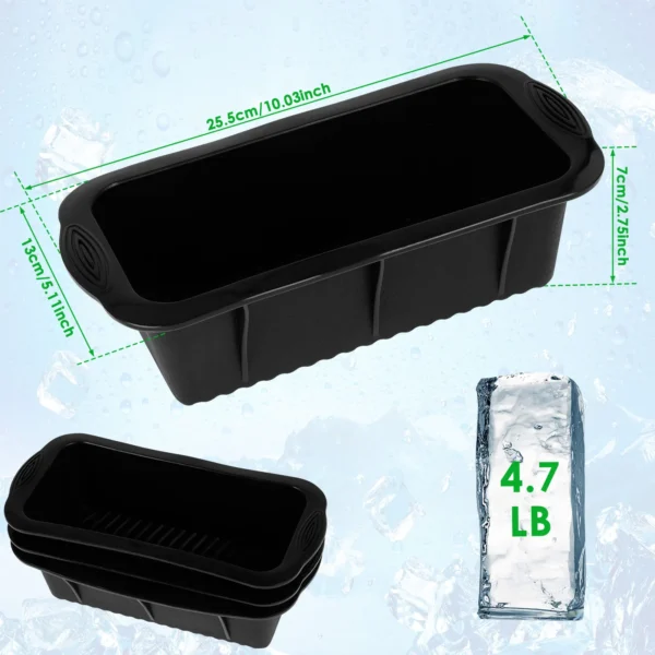 6Pc Big Ice Tray Mold Giant Large Food Grade Silicone Ice Cube Square Ice Cube Maker Container Durable Ice Bath Chiller for Home - Image 2